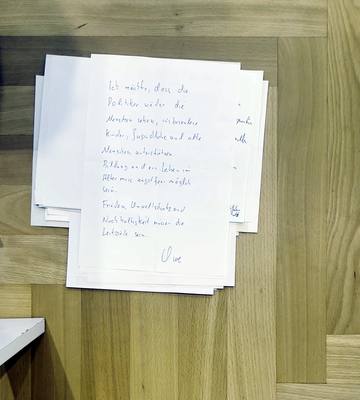 Zettel 022: Ich möchte, dass die Politiker wieder die Menschen sehen, insbesondere Kinder, …