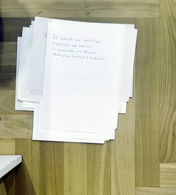 Zettel 029: Ich wünsche ein vernünftiges, respektvolles und friedliches Zusammenleben aller Menschen, …